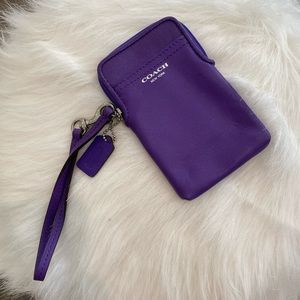 Purple Coach wristlet wallet